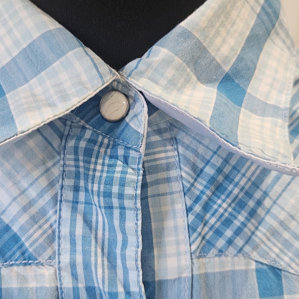 Cruel Girl Light Blue Checkered Top - Picture 5 of 8